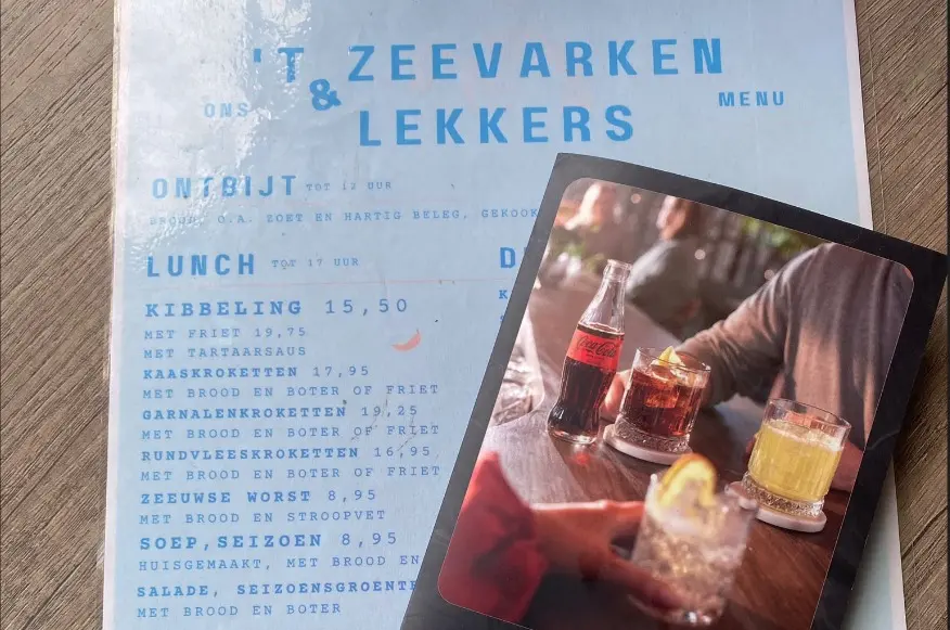 Menukaart van Eetcafé ’t Zeevarken