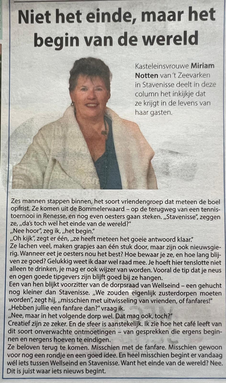 Afbeelding bij het nieuwsbericht: Stavenisse: het einde van de wereld? Of juist het begin...